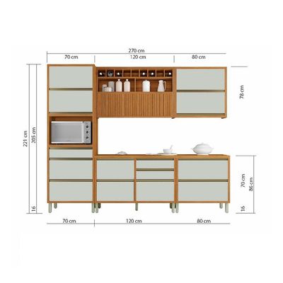Cozinha Modulada 5 Peças Freijó Off White