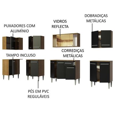 Cozinha Completa de Canto Emilly Mega Madesa