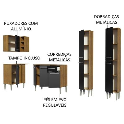 Cozinha Completa de Canto Emilly Music Madesa