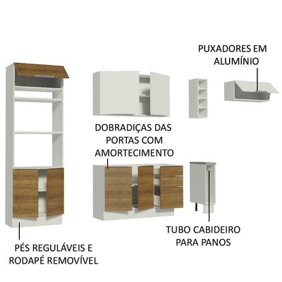 Cozinha Completa Madesa Stella 290002 com Armário e Balcão