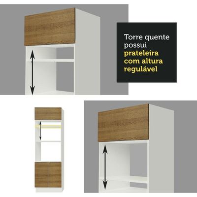 Cozinha Completa Madesa Stella 290002 com Armário e Balcão