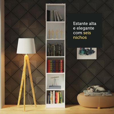 Estante Livreiro Madesa com 6 Nichos - Branco