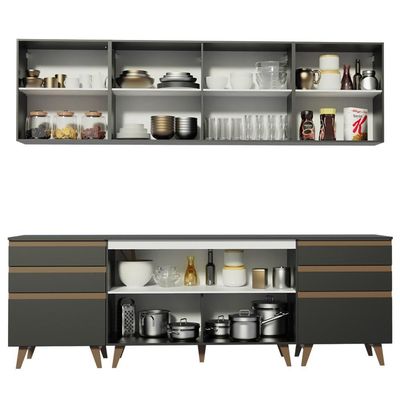 Cozinha Completa Reims 240002 Com Armário E Balcão Preto