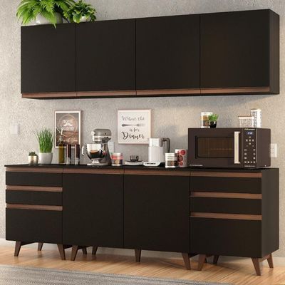 Cozinha Completa Reims 240002 Com Armário E Balcão Preto