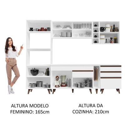 Cozinha Completa Reims com Armário e Balcão Branco