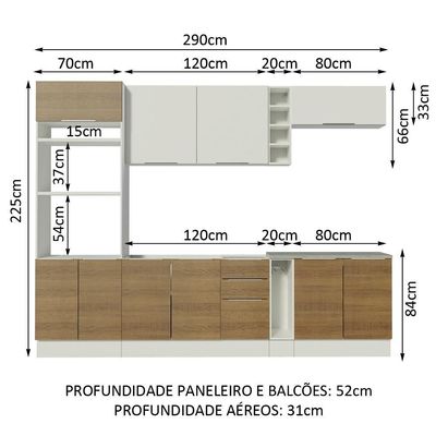 Cozinha Completa Stella com Armário e Balcão Madesa