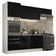 Cozinha Lux com Armário e Balcão 6 Portas Branco Preto