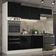 Cozinha Lux com Armário e Balcão 6 Portas Branco Preto