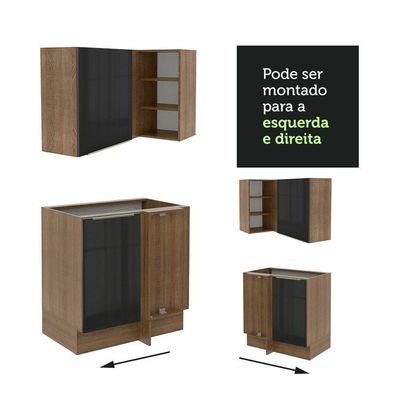 Cozinha Completa Madesa de Canto com Armário e Balcão
