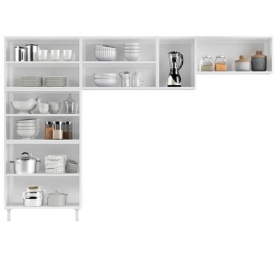 Cozinha De Aço Compacta Mirage New 5 Vidros 3 Peças Branco