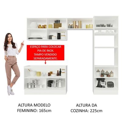 Cozinha Completa Madesa Lux 270001 Com Armário E Balcão