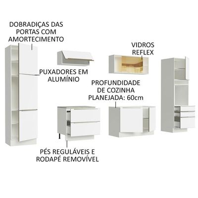 Cozinha Completa Madesa Lux Com Armário E Balcão