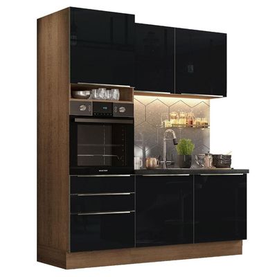 Cozinha Compacta Madesa Armário e Balcão 5 Portas 3 Gavetas