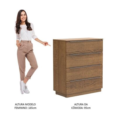 Cômoda 4 Gavetas Rustic