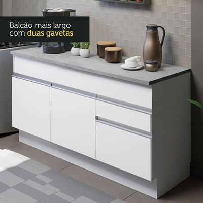 Cozinha Compacta 150001 Com Armário E Balcão Branco Branco