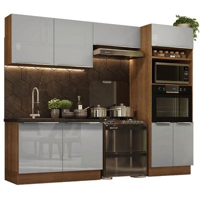 Cozinha Completa Madesa Lux Armário e Balcão - Rustic/cinza