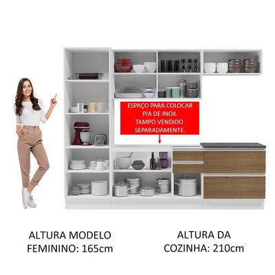 Cozinha Completa 100% Mdf Madesa Acordes Branco Rustic