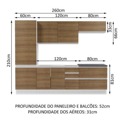Cozinha Completa 100% Mdf Madesa Acordes Branco Rustic