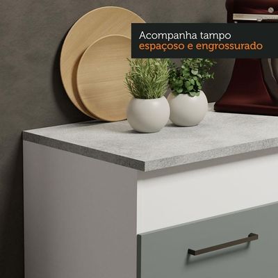 Cozinha Compacta 150001 Com Armário E Balcão Branco/Cinza