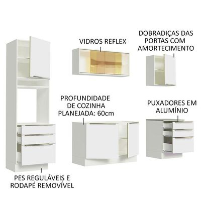 Cozinha Completa Madesa Lux 240002 Com Armário E Balcão