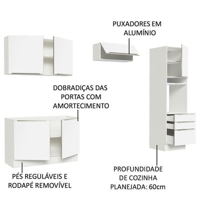 Cozinha Completa Madesa Lux 260005 Com Armário E Balcão