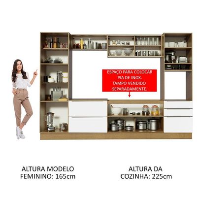 Cozinha Completa Madesa Lux Com Armário E Balcão