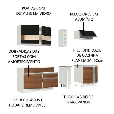 Cozinha Completa Madesa Parma com Armário e Balcão