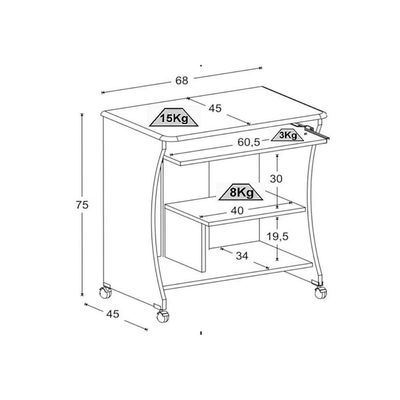 Mesa para Computador Mc-153 Ditália Diamond