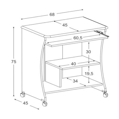 Mesa para Computador Mc-153 Ditália Diamond