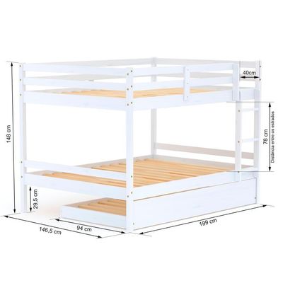 Treliche Casal Casal Slim Madeira Maciça Branco Housin
