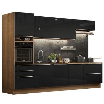 Cozinha Completa Madesa Com Armário E Balcão - Rustic/preto