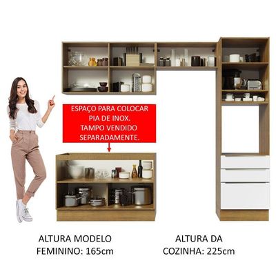 Cozinha Completa Madesa Lux 260005 Com Armário E Balcão