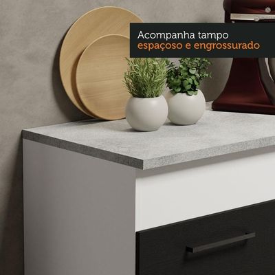 Cozinha Compacta 150001 Com Armário E Balcão Branco/Preto