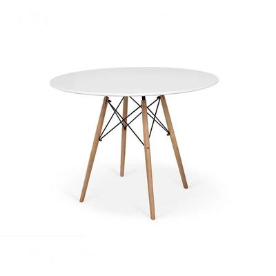 Conjunto De Mesa De Jantar 90cm Com 4 Cadeiras Branca