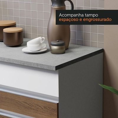 Cozinha Compacta 150001 Com Armário E Balcão Branco/Rustic