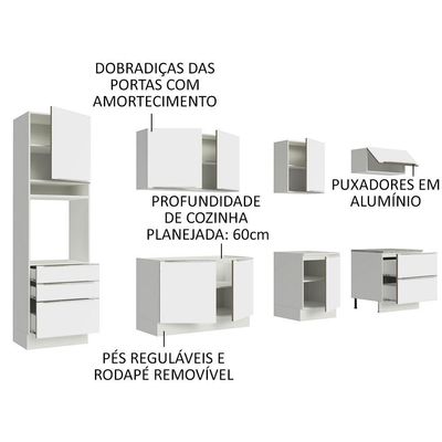 Cozinha Completa Madesa Lux 320004 Com Armário E Balcão