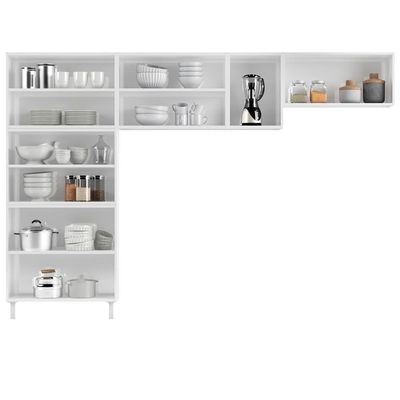 Cozinha Compacta Aço Telasul Mirage New 3vidros 3pçs Branco