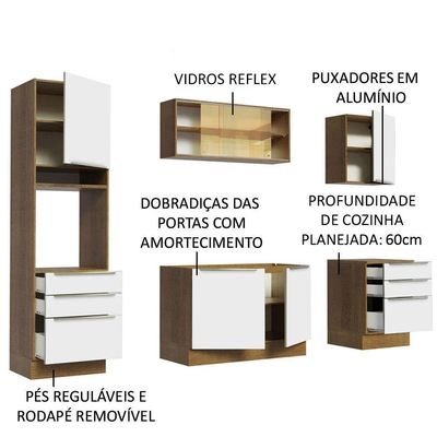 Cozinha Completa Madesa Lux 240002 Com Armário E Balcão
