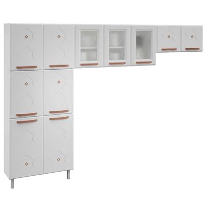 Cozinha Compacta Aço Telasul Mirage New 3vidros 3pçs Branco