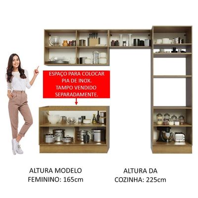 Cozinha Completa Madesa Lux 270001 Com Armário E Balcão