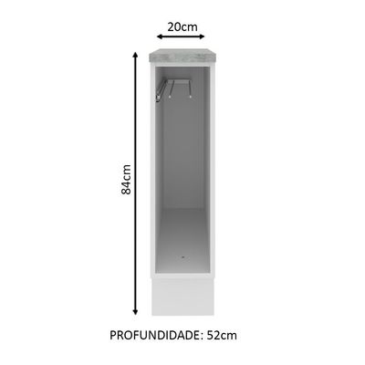 Balcão Porta Pano Glamy Branco Madesa