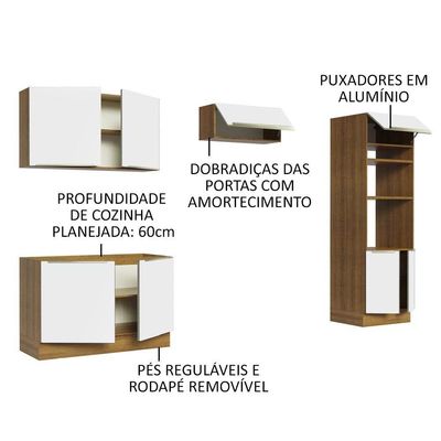 Cozinha Completa Madesa Lux 270001 Com Armário E Balcão