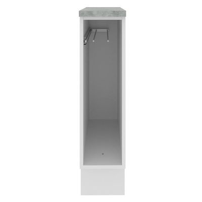 Balcão Porta-pano 20 X 60 Cm Para Cozinhas Madesa Lux, Glamy, Agata (com Tampo) - Branco Branco