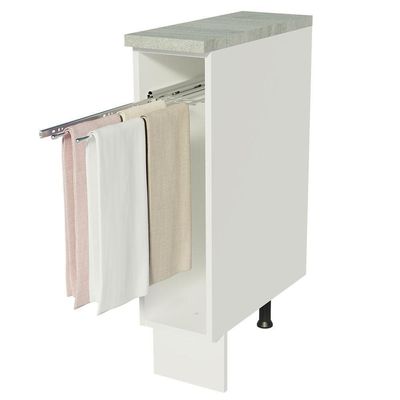 Balcão Porta-pano 20 X 60 Cm Para Cozinhas Madesa Lux, Glamy, Agata (com Tampo) - Branco Branco