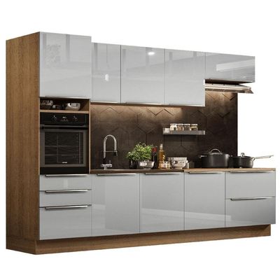 Cozinha Completa Madesa Com Armário e Balcão - Rustic/cinza