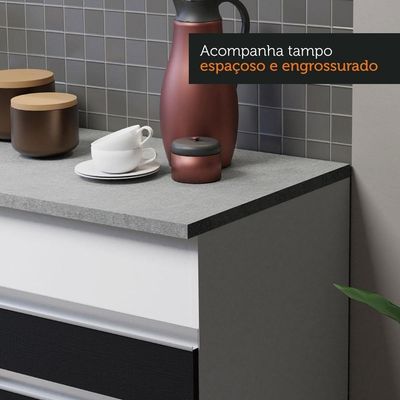Cozinha Compacta 150001 Com Armário E Balcão Branco/Preto