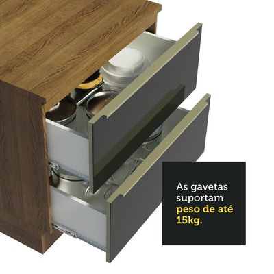 Cozinha Completa Madesa Armário e Balcão 6 Portas 5 Gavetas