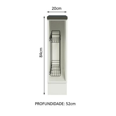Balcão Porta-temperos Acordes 100% Mdf 20cm Branco
