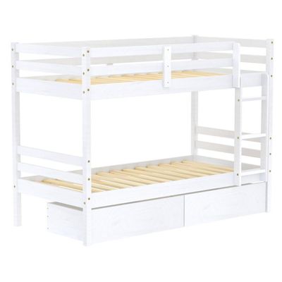 Beliche Solteiro Slim Com 02 Gavetas Madeira Maciça Branco Housin
