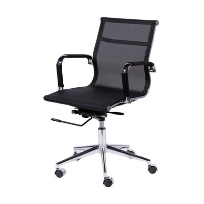 Cadeira De Escritorio Eames Esteirinha Baixa Tela Preta